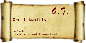 Orr Titanilla névjegykártya